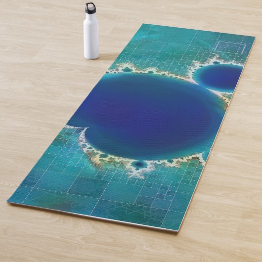 De Groot Blauw Mandelbrot plaatste Fractal Treasur Yogamat (In situ)