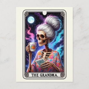 De Grootmoeder Tarot Kunst Bloemenskelet Knus Briefkaart