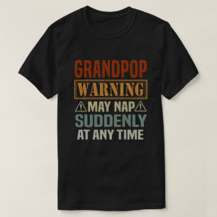 De grootpop-waarschuwing kan op elk moment plots d t-shirt