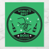 De grootste baas ter wereld wijn etiket (Enkel label)