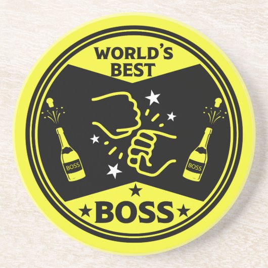 De grootste baas ter wereld zandsteen onderzetter (Voorkant)