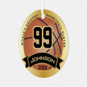 De grootste basketbalspeler ter wereld / coach metalen ornament (Voorkant links)