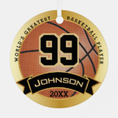 De grootste basketbalspeler ter wereld / coach metalen ornament (Achterkant)