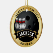 De grootste Bowler ter wereld Keramisch Ornament (Rechts)