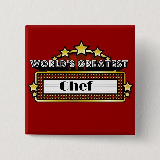 De grootste Chef ter wereld Vierkante Button 5,1 Cm (Voorkant)