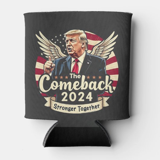 De grootste comeback 2024 samen sterker Trump Blikjeskoeler (Voorkant)