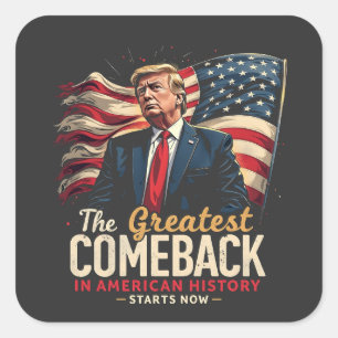 De Grootste Comeback in de Amerikaanse Geschiedeni Vierkante Sticker