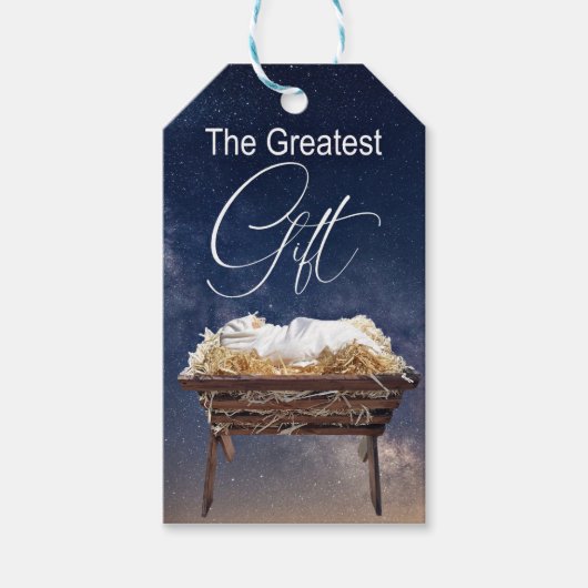 De grootste Gift Manger Christelijk Cadeaulabel (Voorkant)