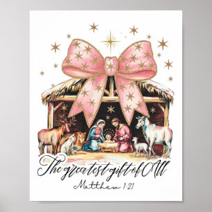 De Grootste Gift Van Alle Geboorte Jezus Christen  Poster