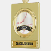 De grootste honkbalcoach ter wereld | Personaliser Verguld Banner Ornament (Links)