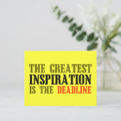 DE GROOTSTE INSPIRATIE IS HET DEADLINE FUNNEMENT BRIEFKAART (Staand voorkant)