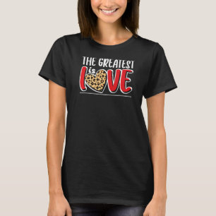 De grootste is liefdesValentijnsdag Lopard Heart T-shirt