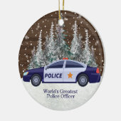 De grootste politieagent van de wereld kerstmis keramisch ornament (Links)