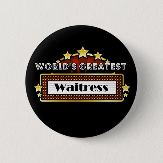 De grootste serveerster ter wereld ronde button 5,7 cm (Voorkant)