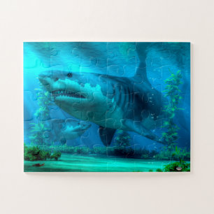 De grootste Shark Jigzaag Puzzle Legpuzzel