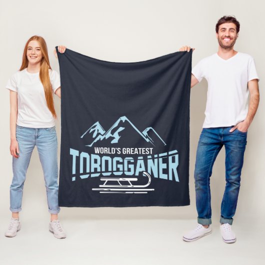 De grootste tobogganer-wintersport ter wereld fleece deken (In situ)
