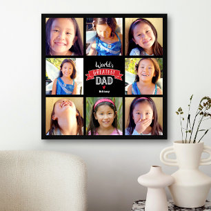 De grootste vader ter wereld 8 Foto Collage Modern Poster