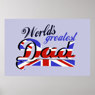 De grootste vader ter wereld met Engelse vlag Poster