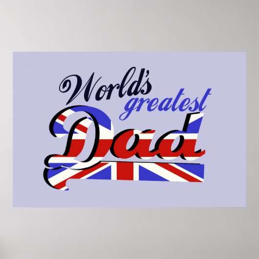 De grootste vader ter wereld met Engelse vlag Poster (Voorkant)