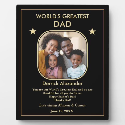 De grootste Vaderdag Foto van papa ter wereld Fotoplaat (Voorkant)