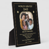 De grootste Vaderdag Foto van papa ter wereld Fotoplaat (Zijkant)