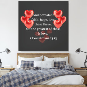 "De grootste van hen in de liefde." Christelijk Canvas Afdruk