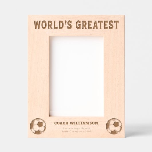 De grootste Voetbal coach ter wereld Gegraveerde Lijstjes (Voorkant)