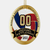 De grootste volleybalspeler ter wereld keramisch ornament (Rechts)