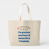 de grootste zoetstof van het menselijk leven - vri grote tote bag (Achterkant)