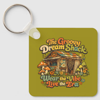De Groovy Dream Shack Vierkante Sleutelhanger