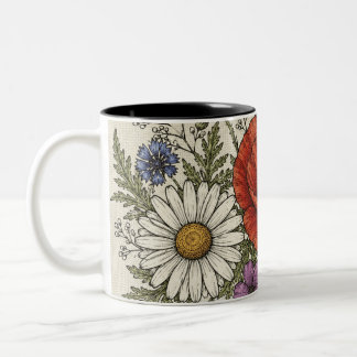 De Groovy Vintage Wilflower Koffiemok Tweekleurige Koffiemok