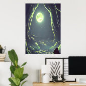 De grot en de maan | AI Art Poster (Thuiskantoor)
