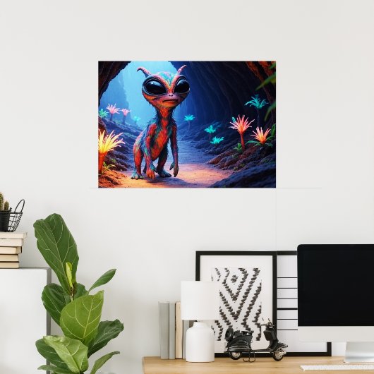 De Grotdweller AI Alien Poster (Thuiskantoor)