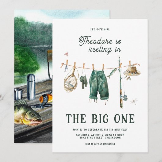 De grote | 1e verjaardag Gevist Kaart (Voorkant / Achterkant)