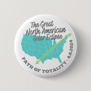 De grote Amerikaanse totale zonsverduistering Ronde Button 5,7 Cm