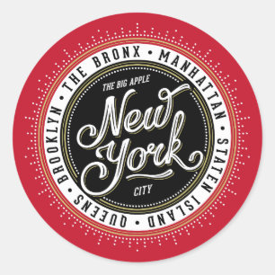 De grote Apple New York City Logo Ronde Sticker