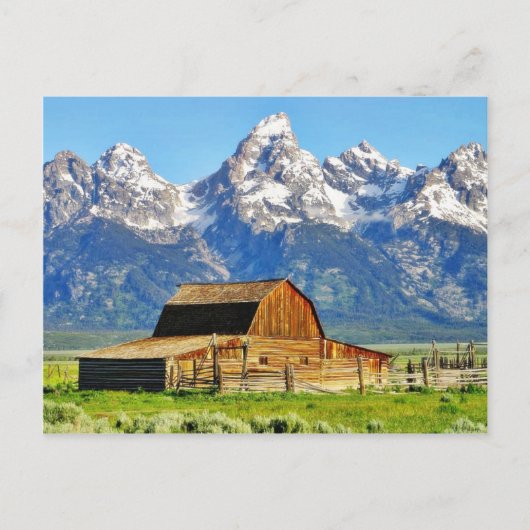 De Grote Bergen Tetons van schuren Briefkaart (Voorkant)