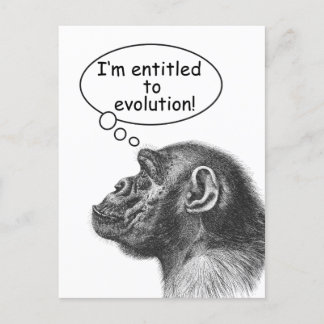 De grote Betiteling van de Evolutie van de Aap Briefkaart