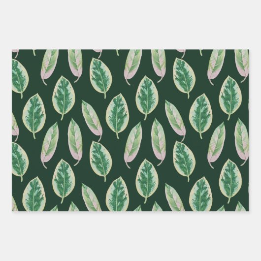 De grote bladeren van palmbomen en monstera inpakpapier vel (Voorkant 2)