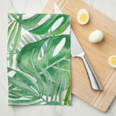 De grote bladeren van palmbomen en monstera theedoek (Quarter Fold)