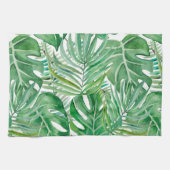 De grote bladeren van palmbomen en monstera theedoek (Horizontaal)