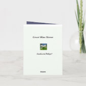 De grote Blauwe Reiger dankt u kaardt Bedankkaart (Achterkant)