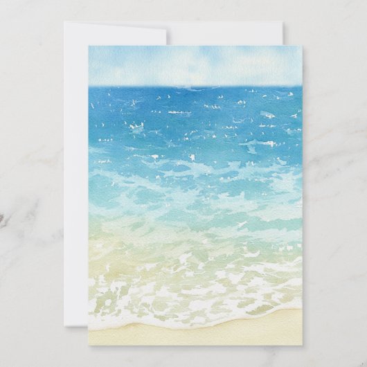 De grote blauwe retro surfen eerste verjaardag kaart (Achterkant)