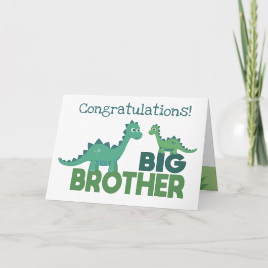 De grote broer feliciteert de baby die verwacht kaart (Voorkant)