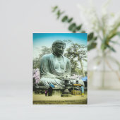 De Grote Daibutsu in het  oude Japan van Kamakura Briefkaart (Staand voorkant)