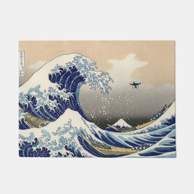 De Grote Drone Wave van Kanagawa Deurmat (Voorkant)