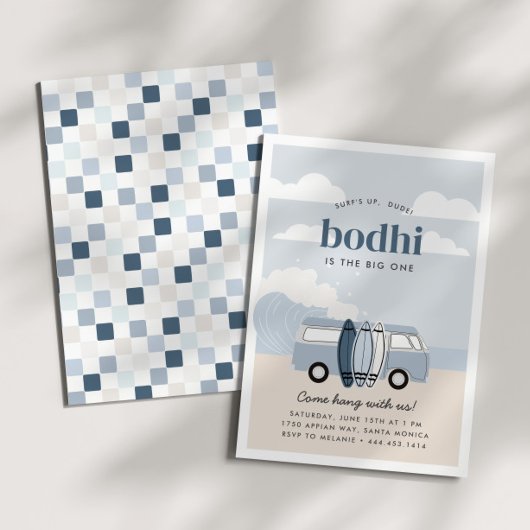 De Grote Eén Jongens 1e Strand Surf Verjaardag Kaart