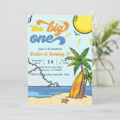 De grote ene Surf bloeit de eerste verjaardag Kaart (Staand voorkant)