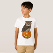De Grote Gehoornde Uil van Halloween T-shirt (Voorkant volledig)