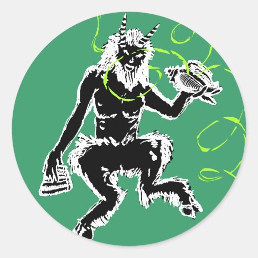 De grote God Pan Ronde Sticker (Voorkant)